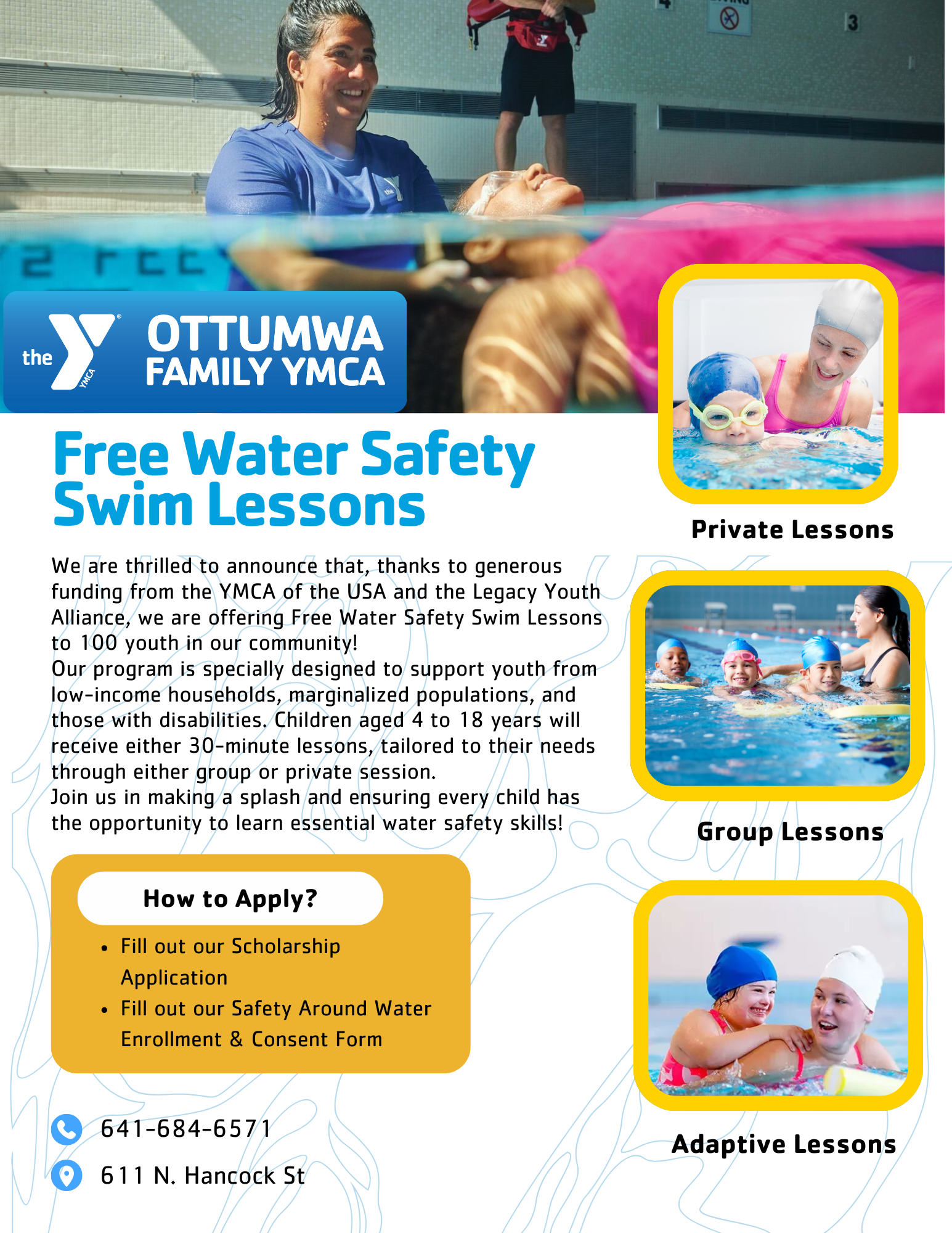 Grant Swim Lesson Flyer